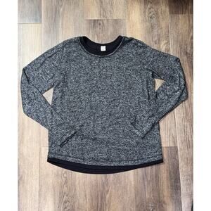 Athleta Girl Long Sleeve Shirt Size 14 XL - Gray / Black Top